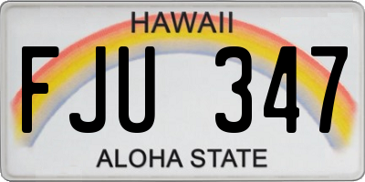 HI license plate FJU347