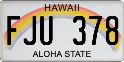 HI license plate FJU378