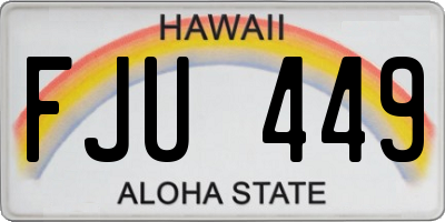 HI license plate FJU449