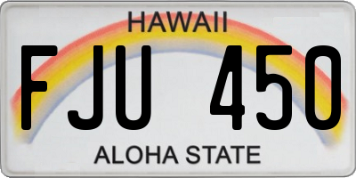 HI license plate FJU450