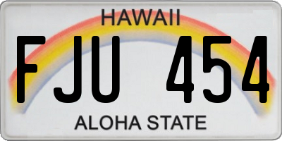 HI license plate FJU454