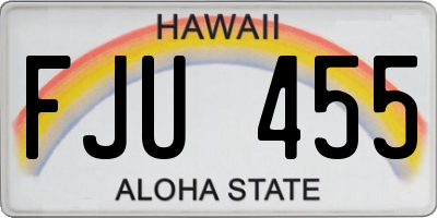 HI license plate FJU455