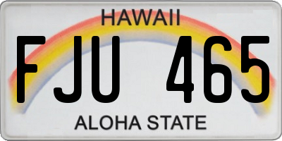HI license plate FJU465