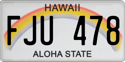 HI license plate FJU478