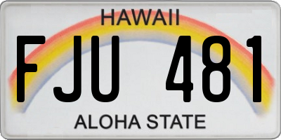 HI license plate FJU481