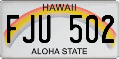 HI license plate FJU502