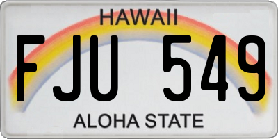 HI license plate FJU549