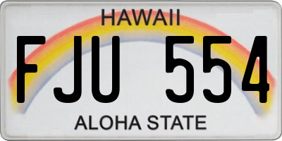 HI license plate FJU554
