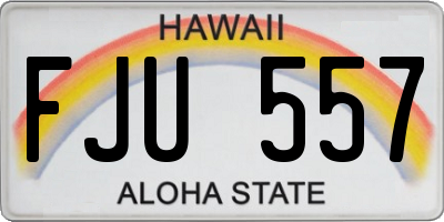 HI license plate FJU557