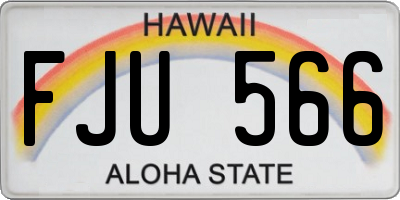 HI license plate FJU566