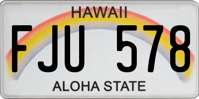 HI license plate FJU578