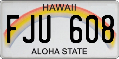 HI license plate FJU608