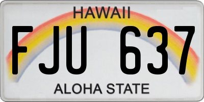 HI license plate FJU637
