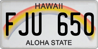 HI license plate FJU650