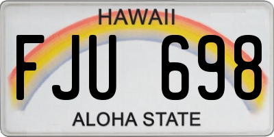 HI license plate FJU698