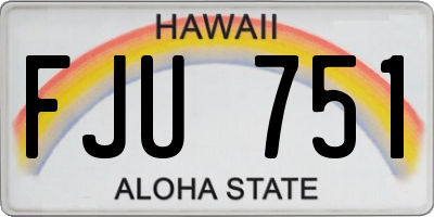 HI license plate FJU751