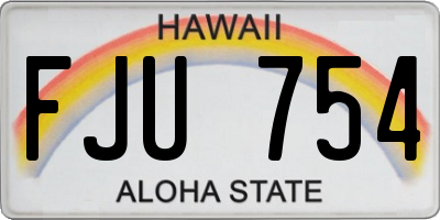 HI license plate FJU754