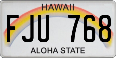 HI license plate FJU768