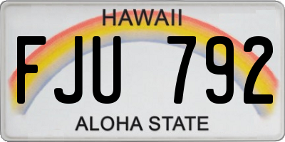 HI license plate FJU792