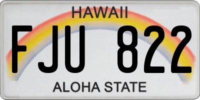 HI license plate FJU822