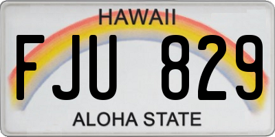 HI license plate FJU829