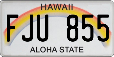 HI license plate FJU855