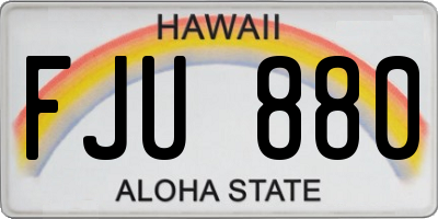 HI license plate FJU880
