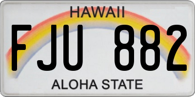 HI license plate FJU882