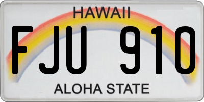 HI license plate FJU910