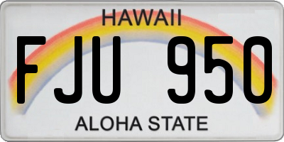 HI license plate FJU950