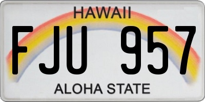 HI license plate FJU957