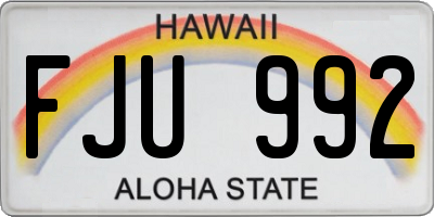 HI license plate FJU992