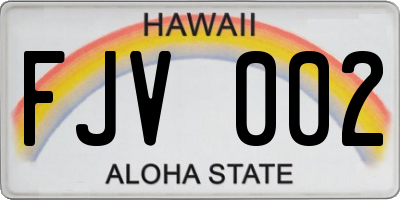 HI license plate FJV002