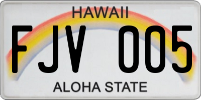 HI license plate FJV005