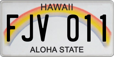 HI license plate FJV011