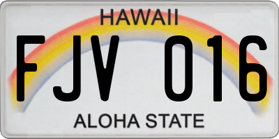 HI license plate FJV016