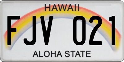 HI license plate FJV021