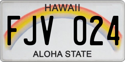 HI license plate FJV024