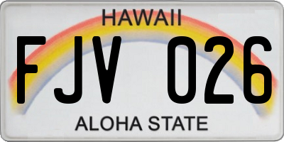 HI license plate FJV026