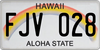 HI license plate FJV028