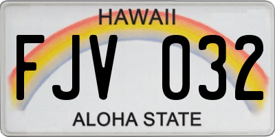 HI license plate FJV032