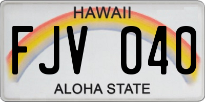 HI license plate FJV040