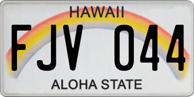 HI license plate FJV044