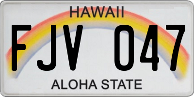 HI license plate FJV047