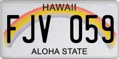 HI license plate FJV059