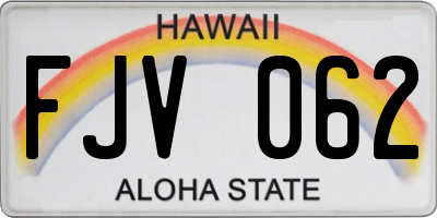 HI license plate FJV062