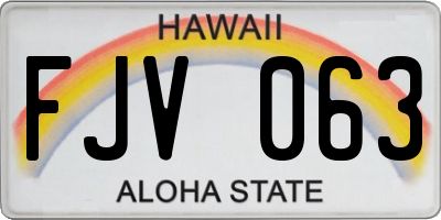 HI license plate FJV063