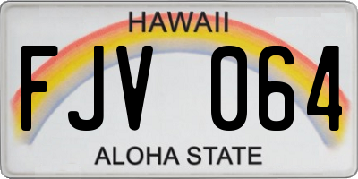 HI license plate FJV064