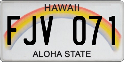 HI license plate FJV071