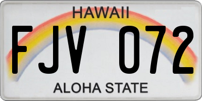 HI license plate FJV072